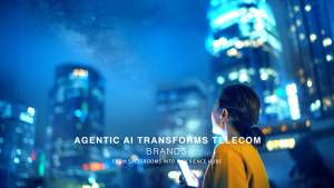 The image you shared is a conceptual promotional graphic for Capgemini or similar telecommunications technology firms highlighting the integration of Agentic AI in the telecom sector.