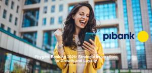 Woman celebrating Pibank App - Phygital Banking 2026: Strategic Imperativesfor Growth and Loyalty.