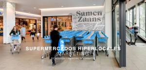 Las ilustraciones dibujadas a mano de Albert Heijn XL Zorgboulevard muestran los productos de calida