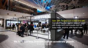 Samsung Samsung mini kiosk. CampbellRigg reimagines telecom retail with kiosks and micro-stores buil
