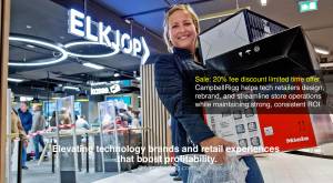 Elkjop Norway - Store Entrance and Branding Concept Customer buying products - CampbellRigg helps te