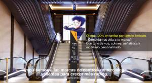 Tótem de navegación en escaleras mecánicas – Impulsando marcas audaces de centros comerciales para c