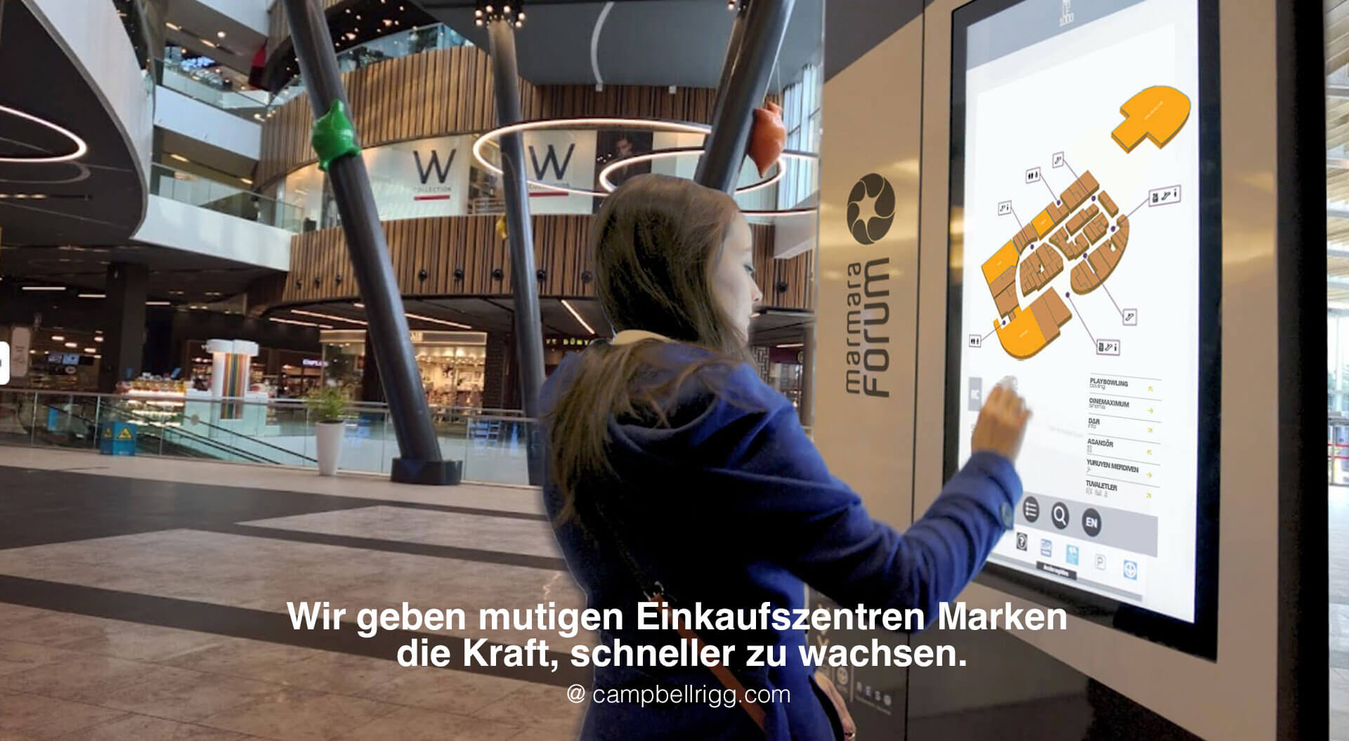 Markenidentität und Wegeleitsystem-Design für Einkaufszentren | CampbellRigg