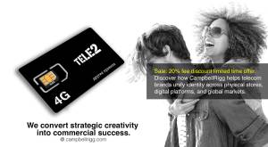 A young couple enjoying life. We turn brand strategy into business profit at Tele2. We convert strat