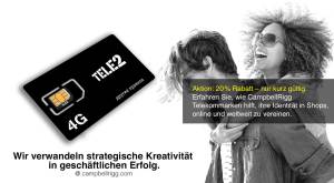 Ein junges Paar, das das Leben genießt. Wir verwandeln Markenstrategie in Geschäftserfolg bei Tele2.