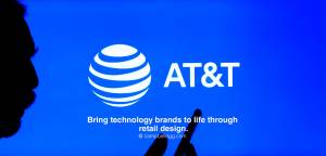 The logo for AT&T USA mobile operator. Bring technology to life through retail design @ Campbell Rig
