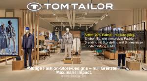 Eingang zum Tom Tailor Store - Erleben Sie, wie immersives Fashion-Branding mit Storytelling und Sin