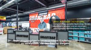 MeadiaMarkt Smart Bar – CampbellRigg gestaltet Technologiegeschäfte, die effizient arbeiten und glei