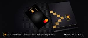 Zenit Private Bank Kreditkarten- und Broschürendesign – Global Private Banking – Entdecken Sie eine 