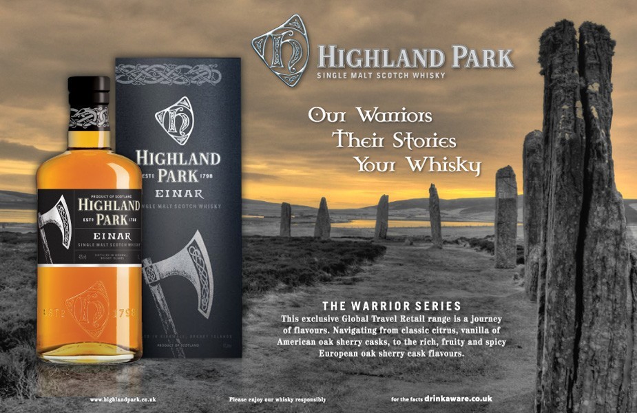 Highland Park Whisky duty free branding for Einar