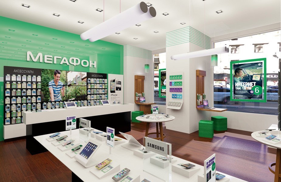 MegaFon telecoms and technology new store design Russia