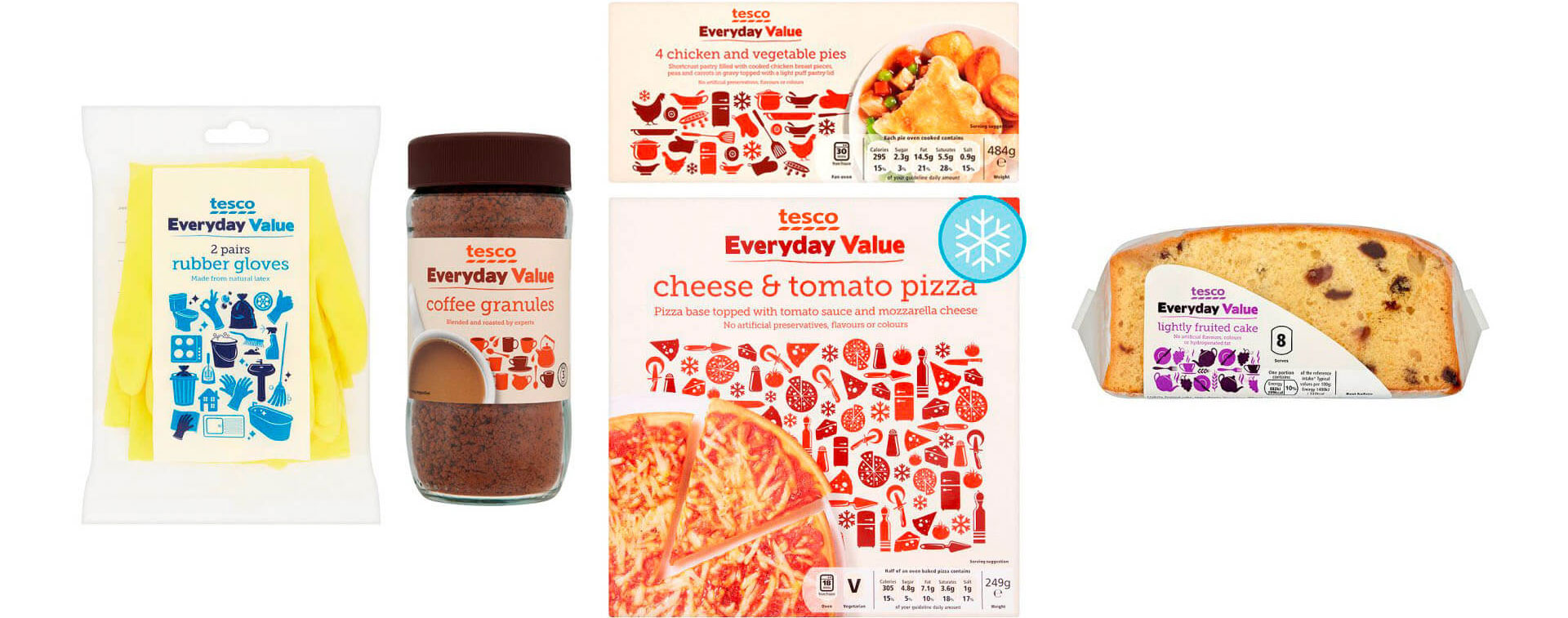 Rebranding Tesco brand identity on food packaging