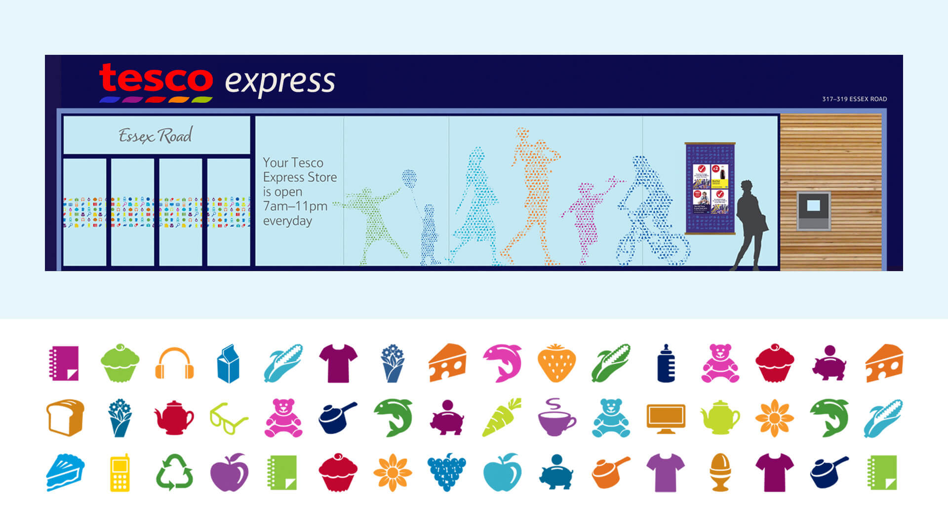 Rebranding Tesco express brand identity on convenience stores