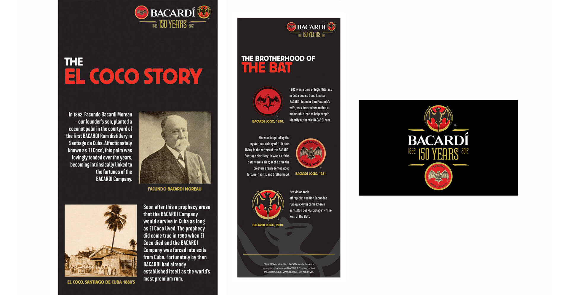 Bacardi 150 Years celebration design brand history and logo development
