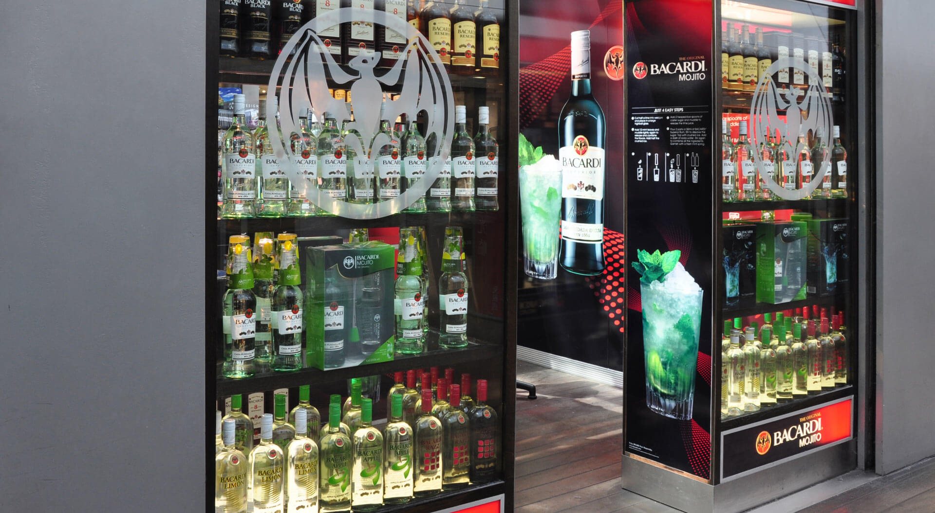 Bacardi Mojito Global Travel Retail, brand activation spirits industry promotion campaign at Charles de Gualle Airport