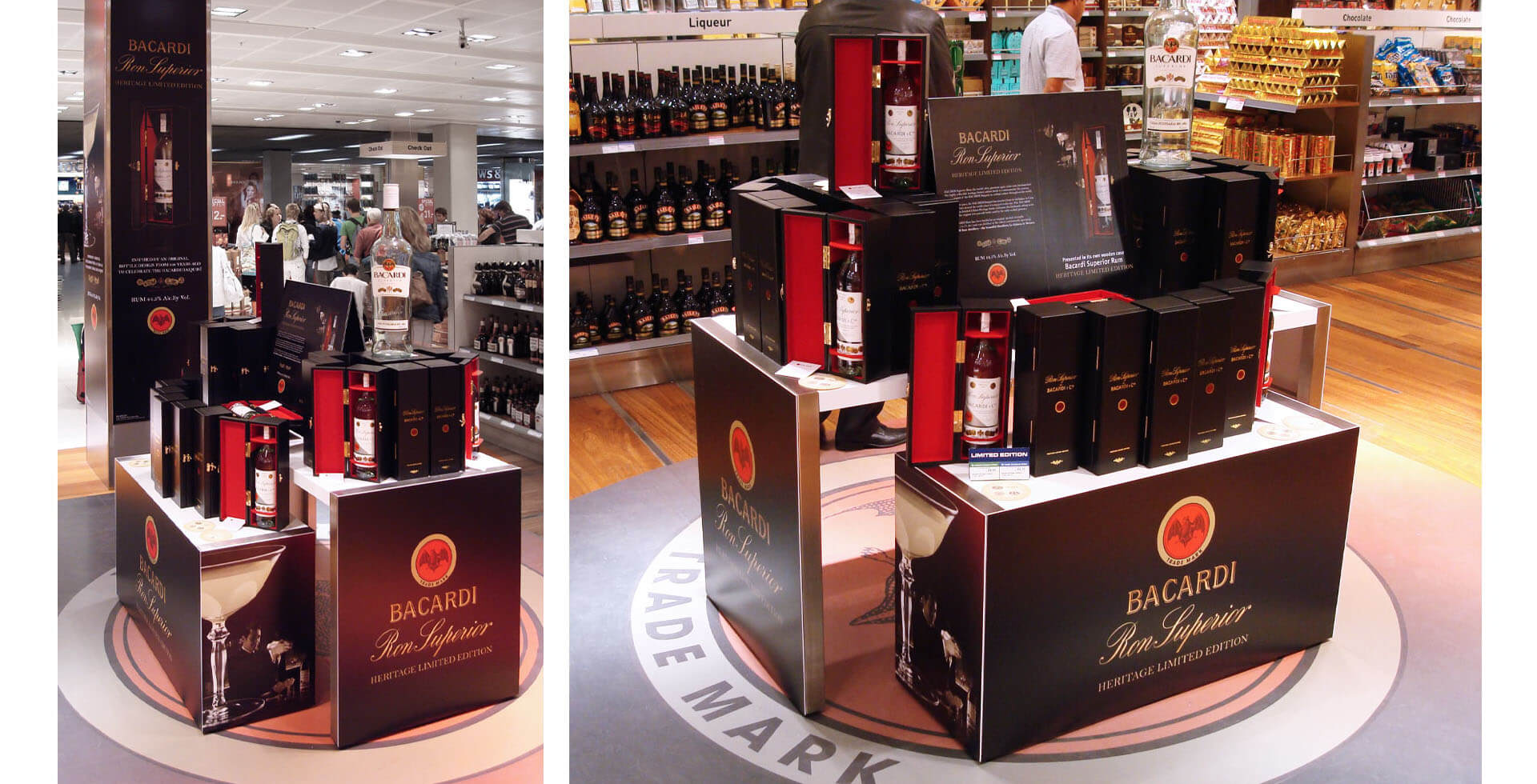 Bacardi Heritage Ron Superior Limited Edition merchandising display brand identity and promotion campaign Global Travel Retail duty free airports 