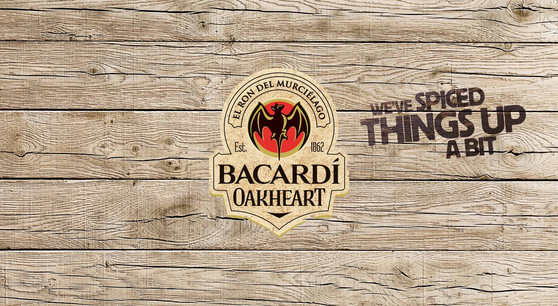 Bacardi Global Travel Retail, Oakheart brand experience, we've spiced things up a bit brand identity and platform