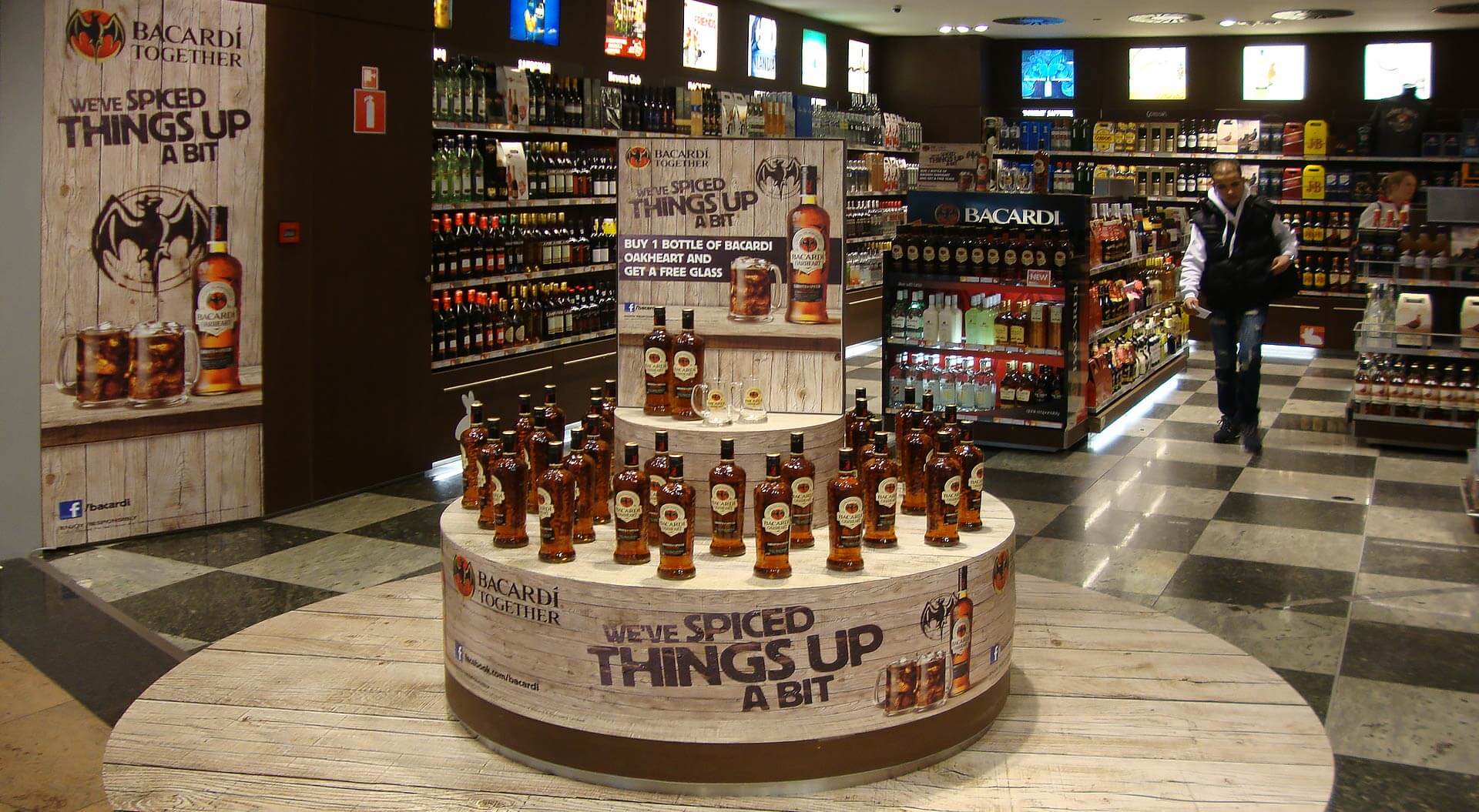 Bacardi Global Travel Retail, Oakheart brand experience, in airport duty free stores, we've spiced things up a bit brand identity and platform