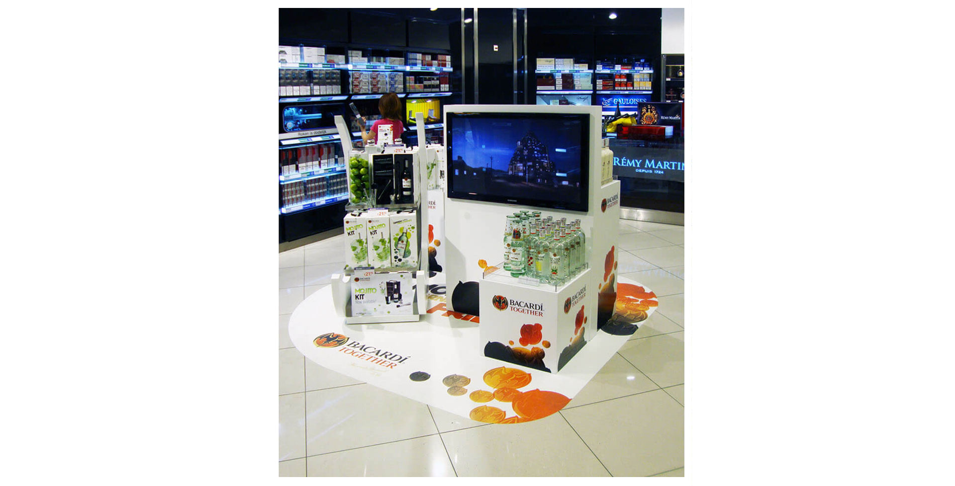 Bacardi Together brand identity Mojito garnish with mint and friends promotion campaigns for travel retail