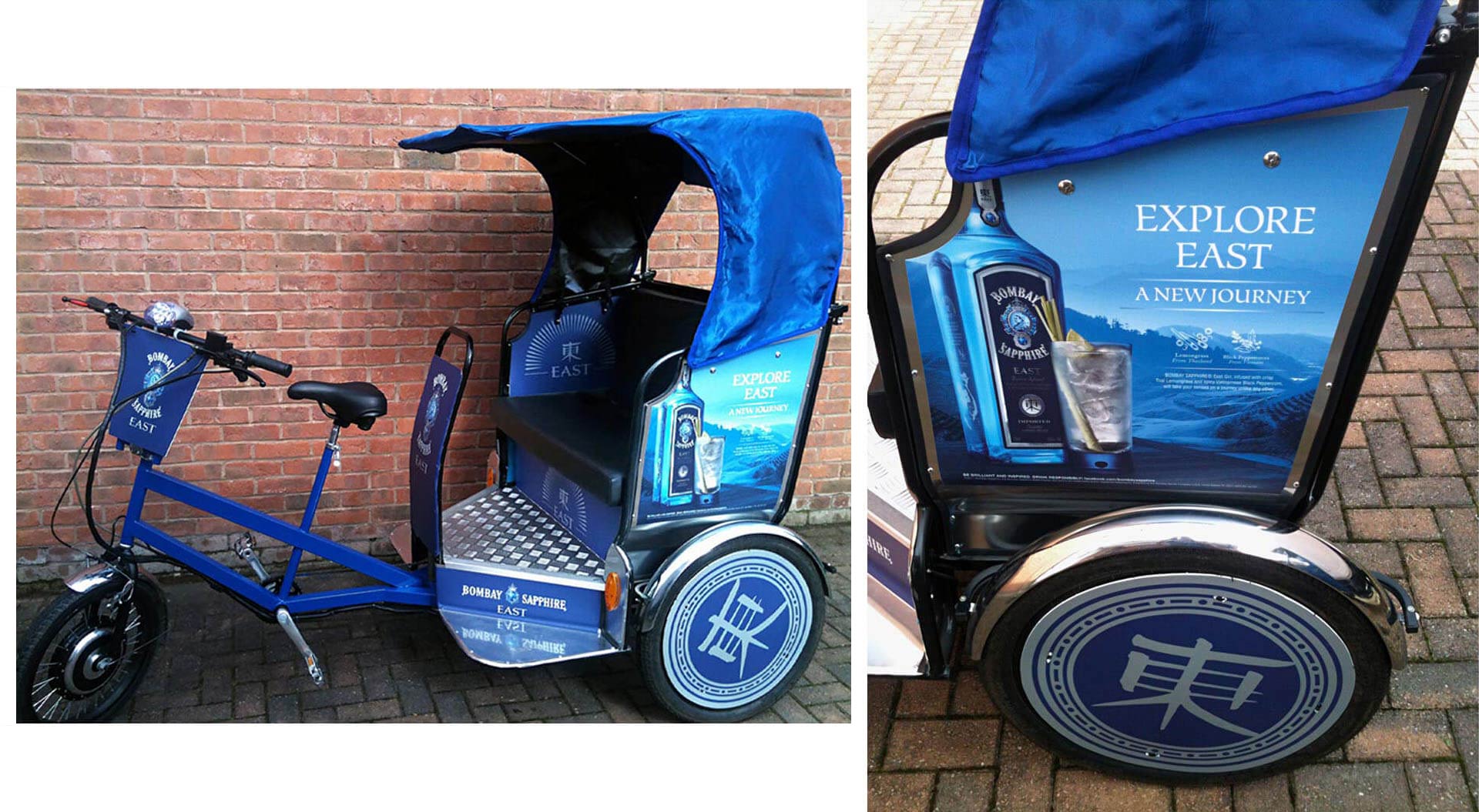 Bombay Sapphire East for World Duty Free Heathrow - Explore East a new journey the tuk tuk and branding design