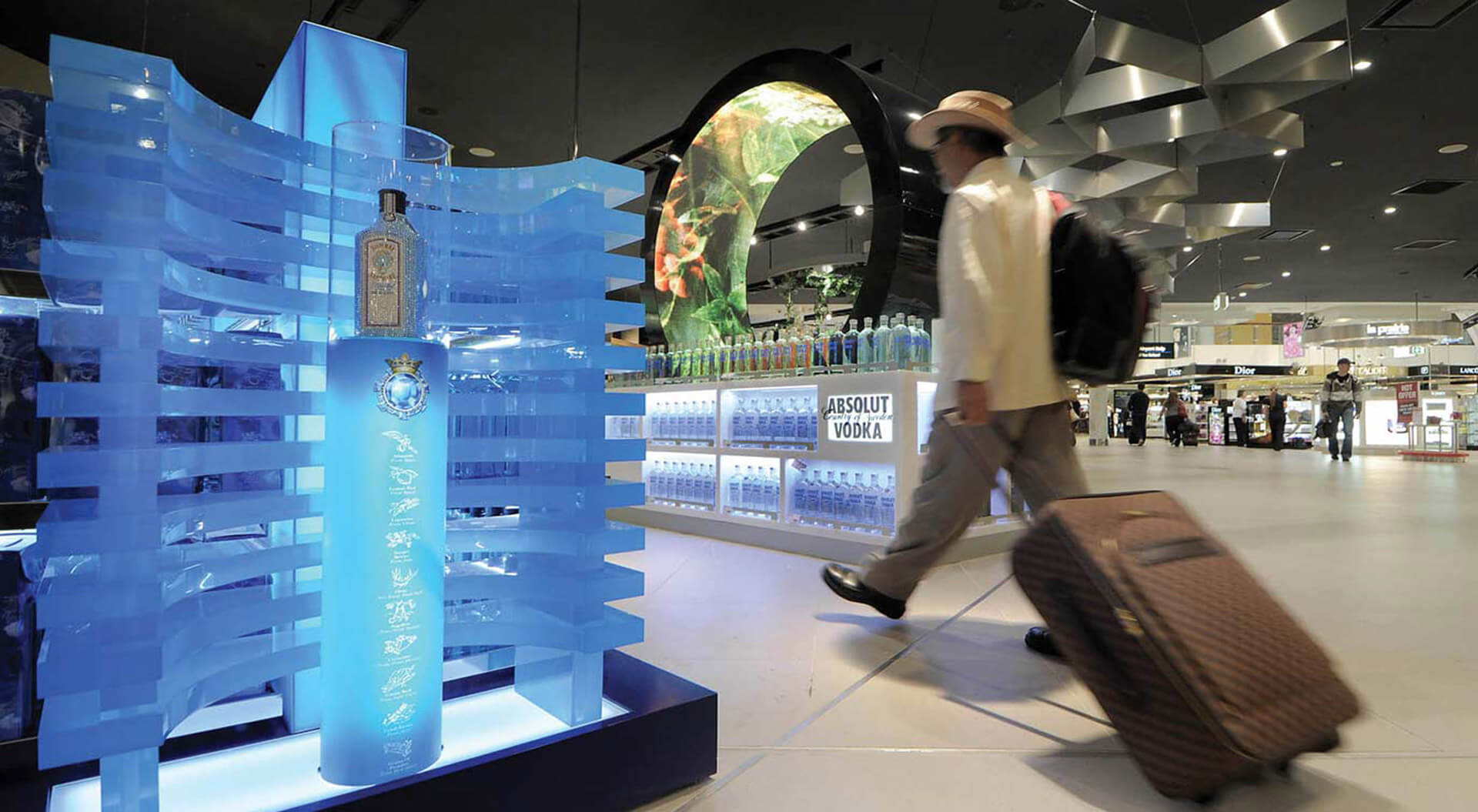 Bacardi Global Travel Retail, Bombay Sapphire spirits industry promotion campaigns at Sydney airport for duty free 
