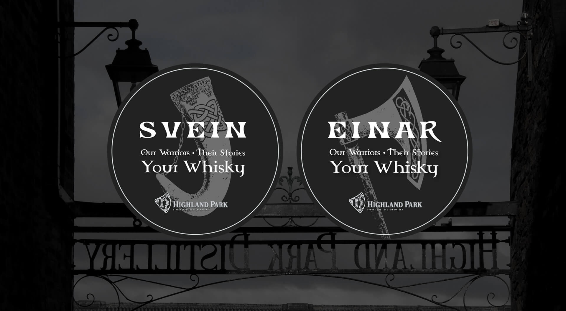 Highland Park Single Malt Scotch Whisky branding for Svein and Einar