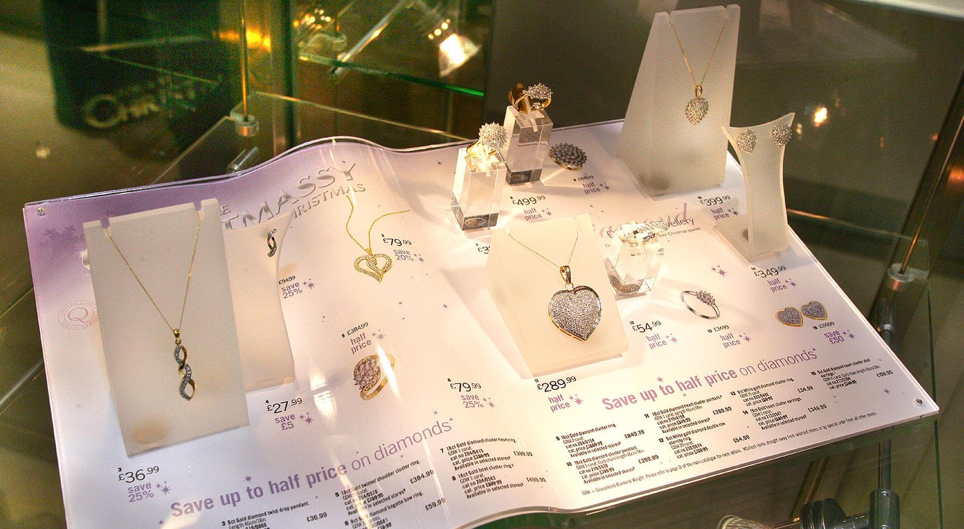 Argos store jewellery and watch gallery visual merchandising display