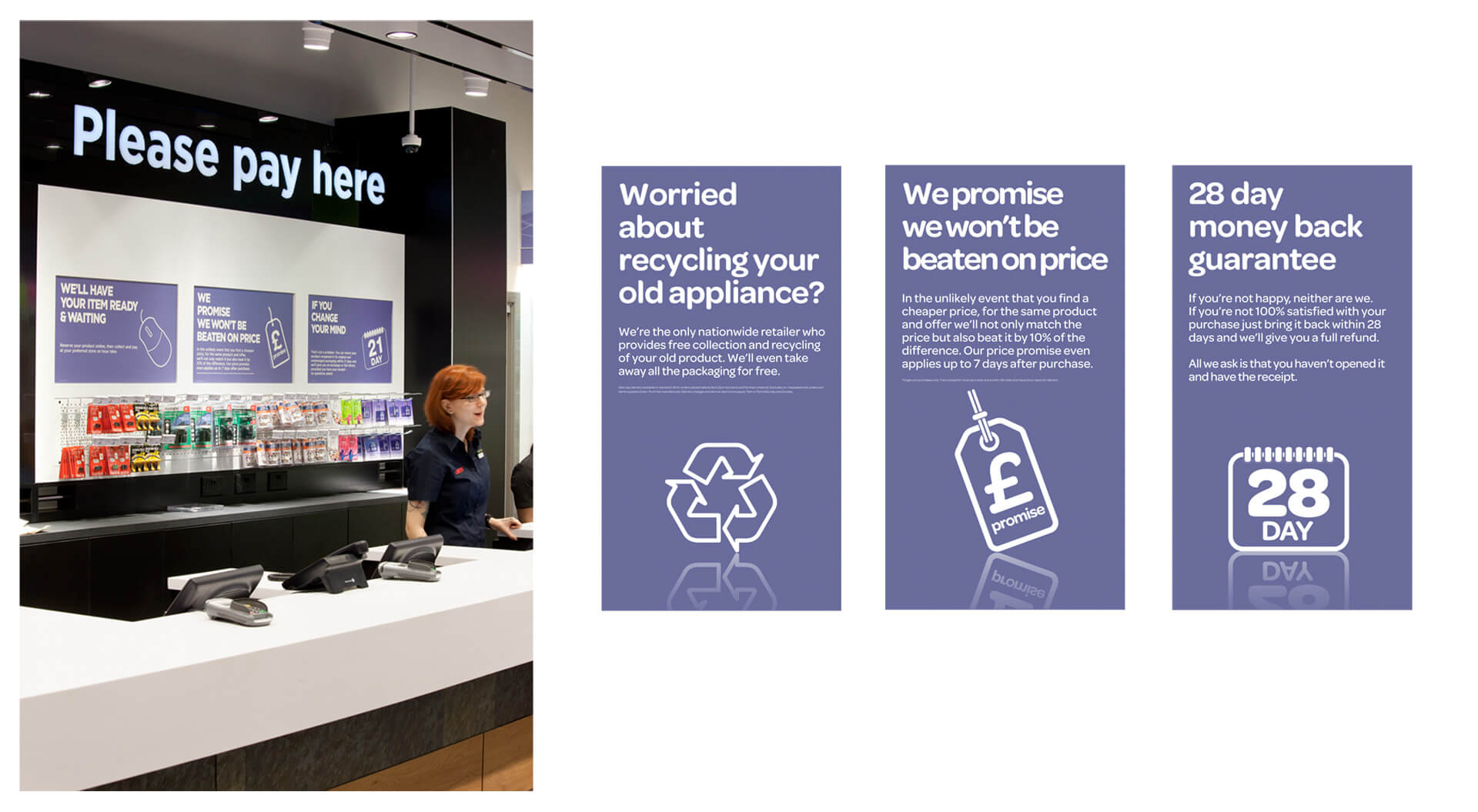 Currys PC World point of sale communications at cash desk