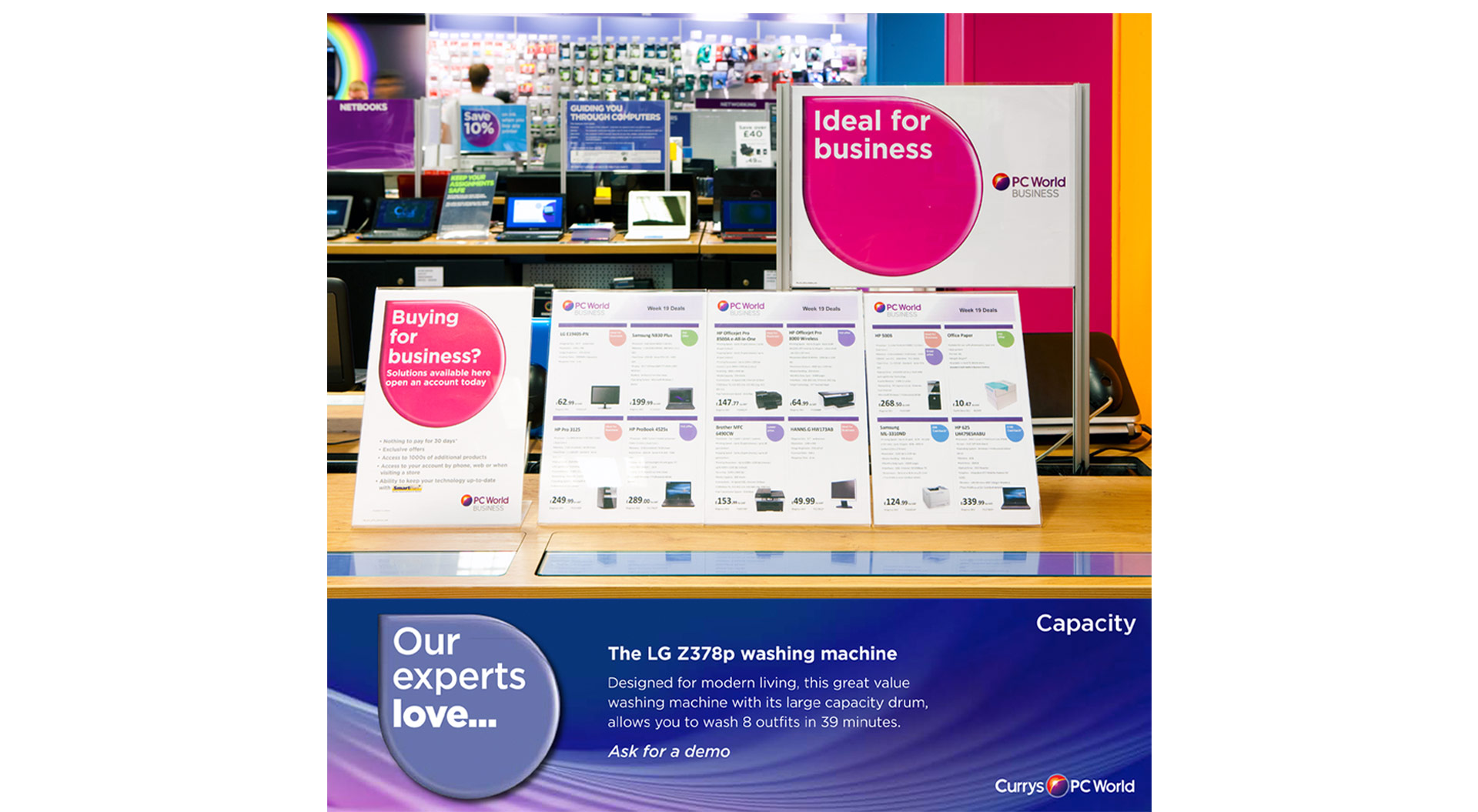 Currys PC World electronics technology stores point of sale instore promotion suite