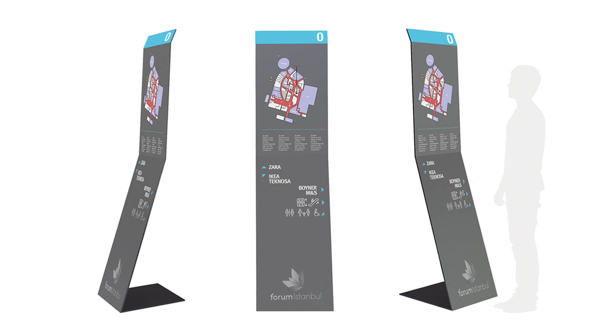 Forum Istanbul Turkey shopping mall totem navigation system design