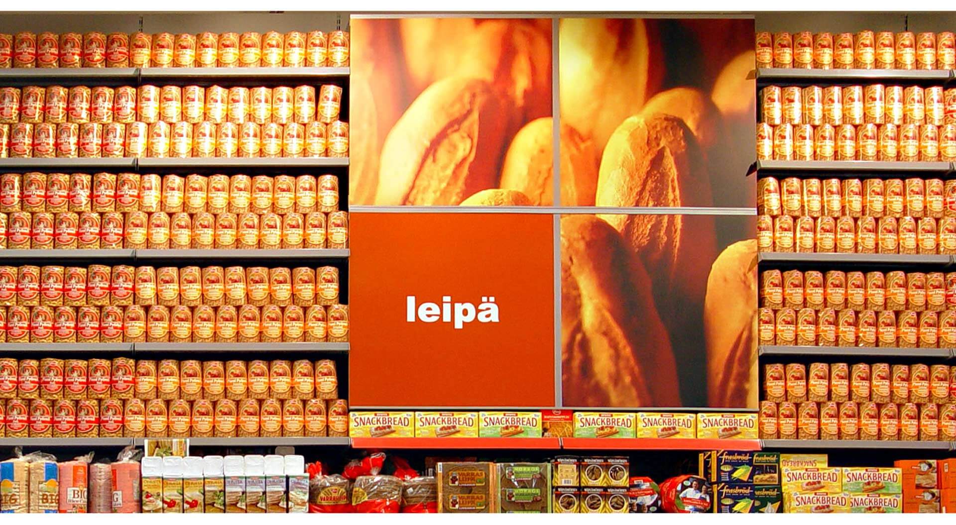 K CityMarket hypermarket Finland, bread department merchandising and branding