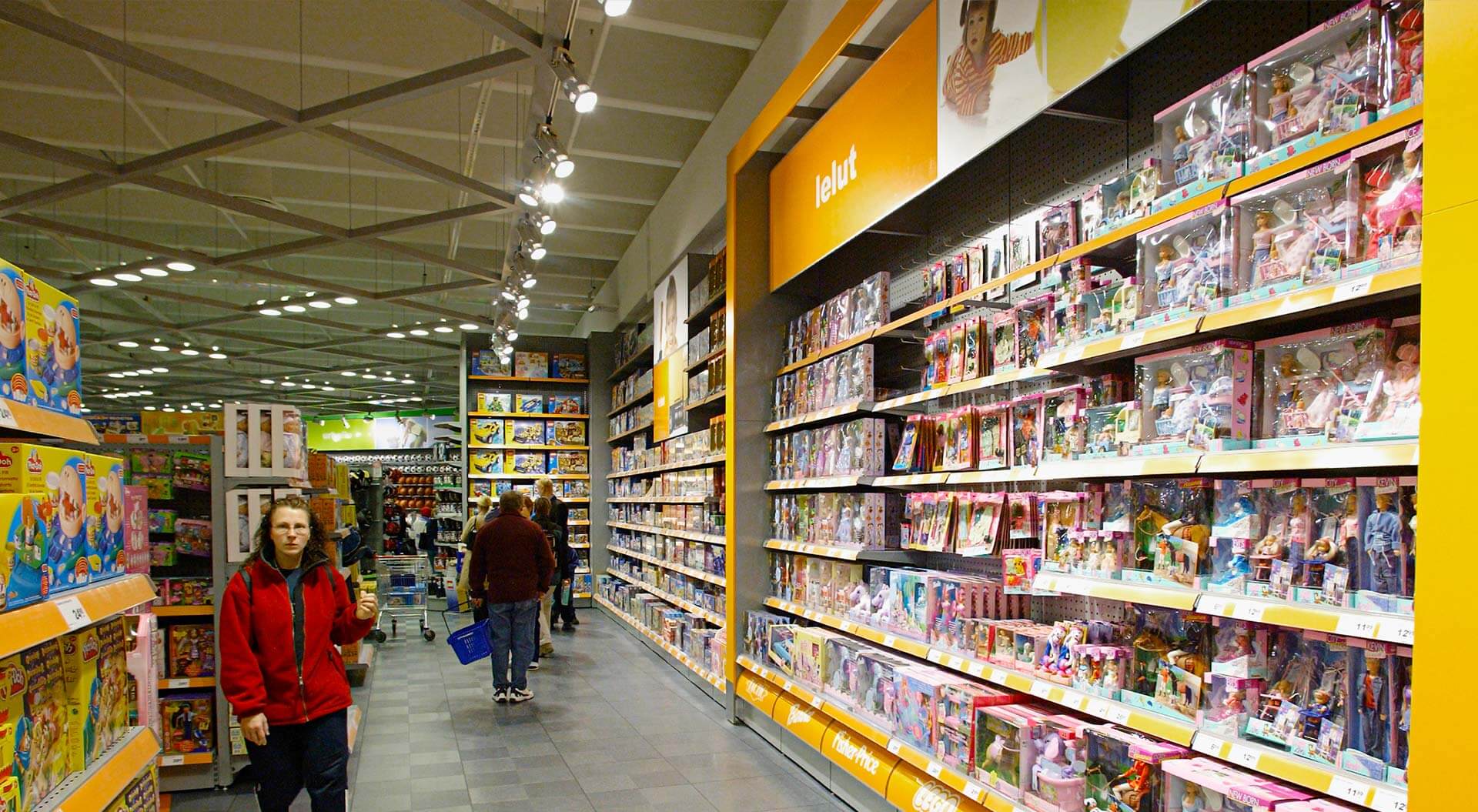 K CityMarket hypermarket Finland, children's toy department merchandising system and branding