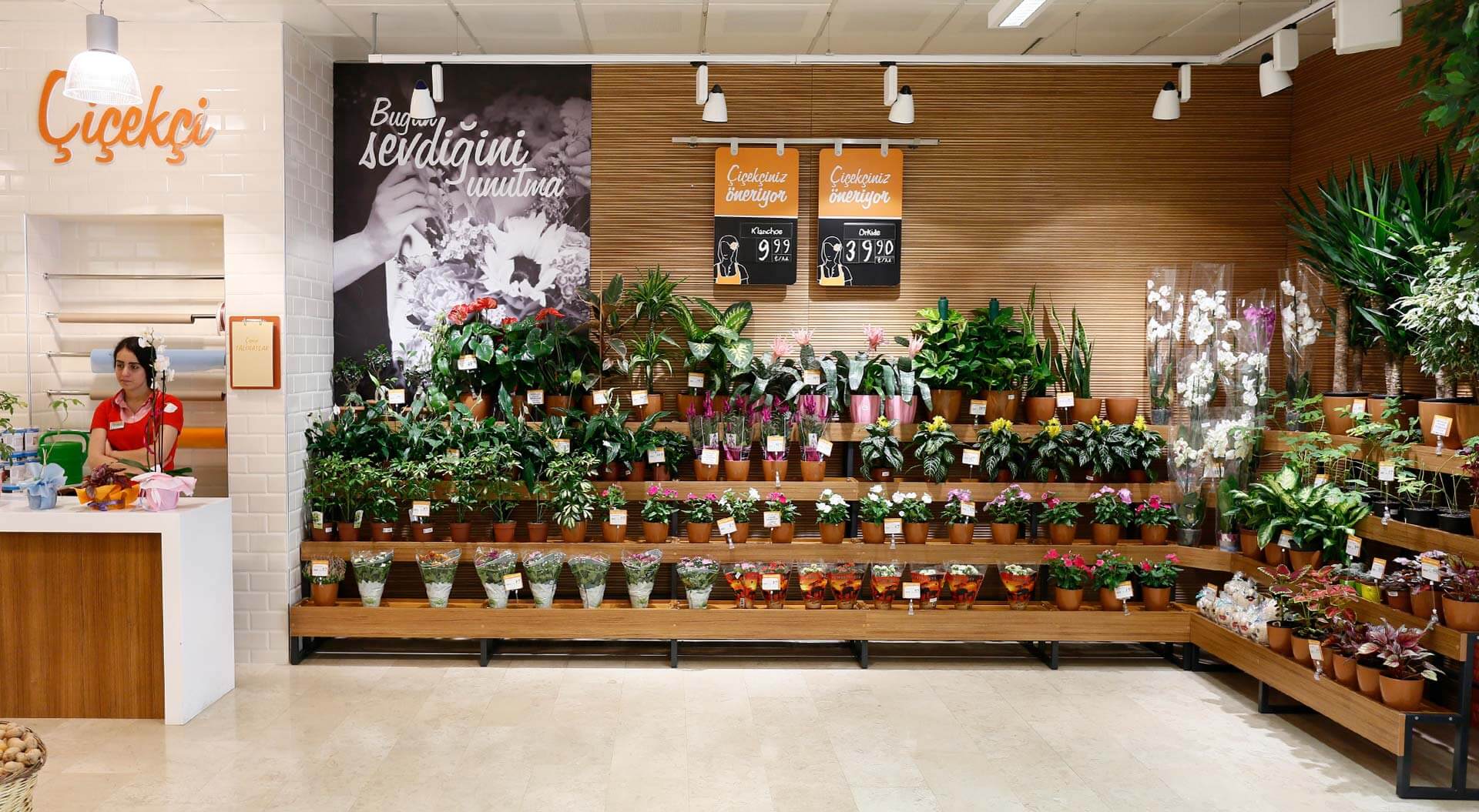 Migros Turkey supermarket flourist merchandising store design and brand communications