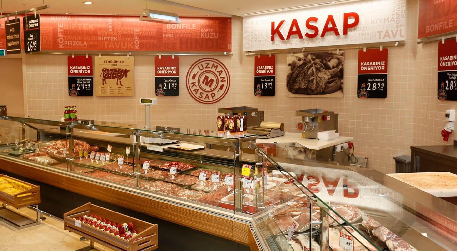 Migros Turkey supermarket butcher fresh meat merchandising store design and brand communications