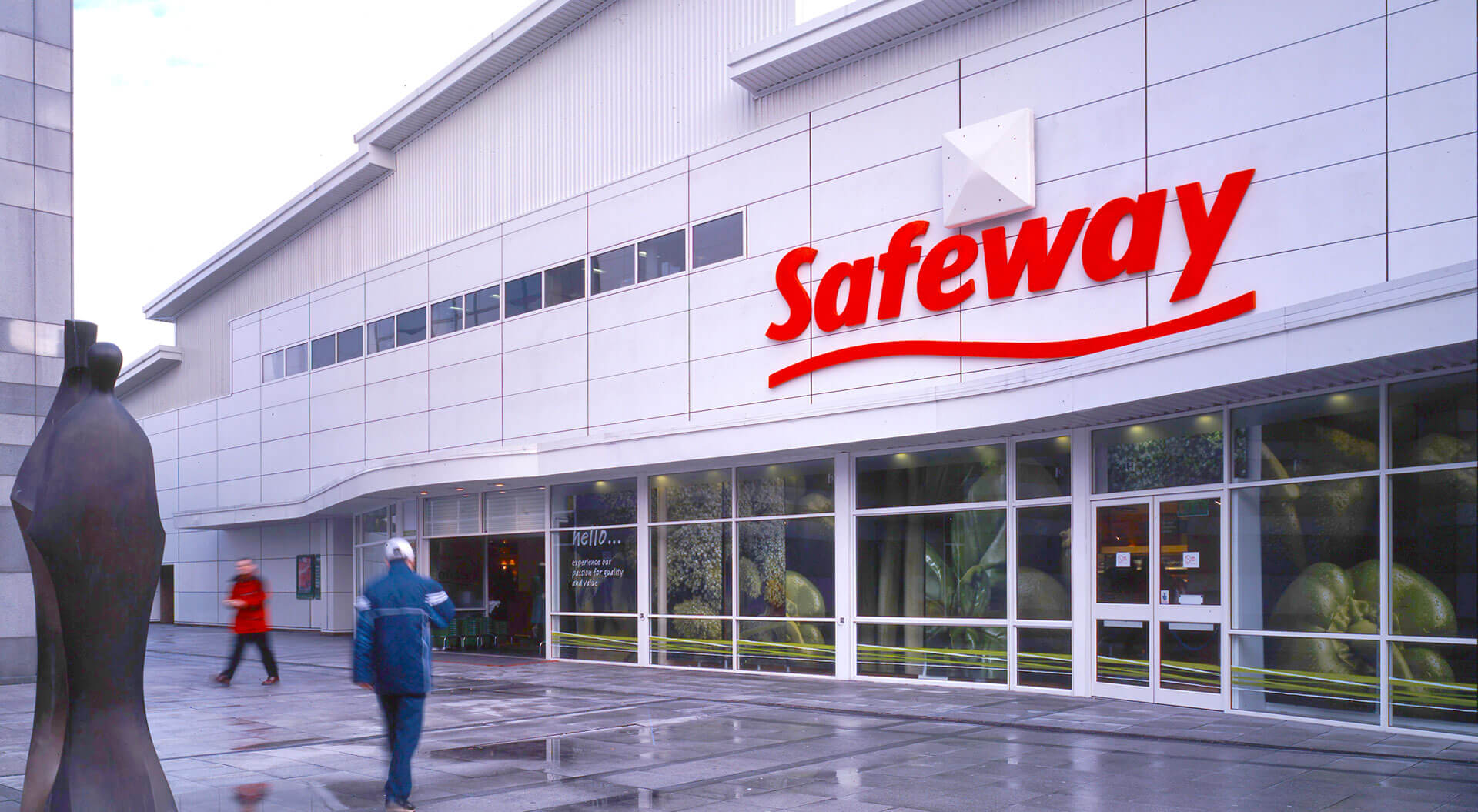 Safeway external branding and store design for convenience supermarkets