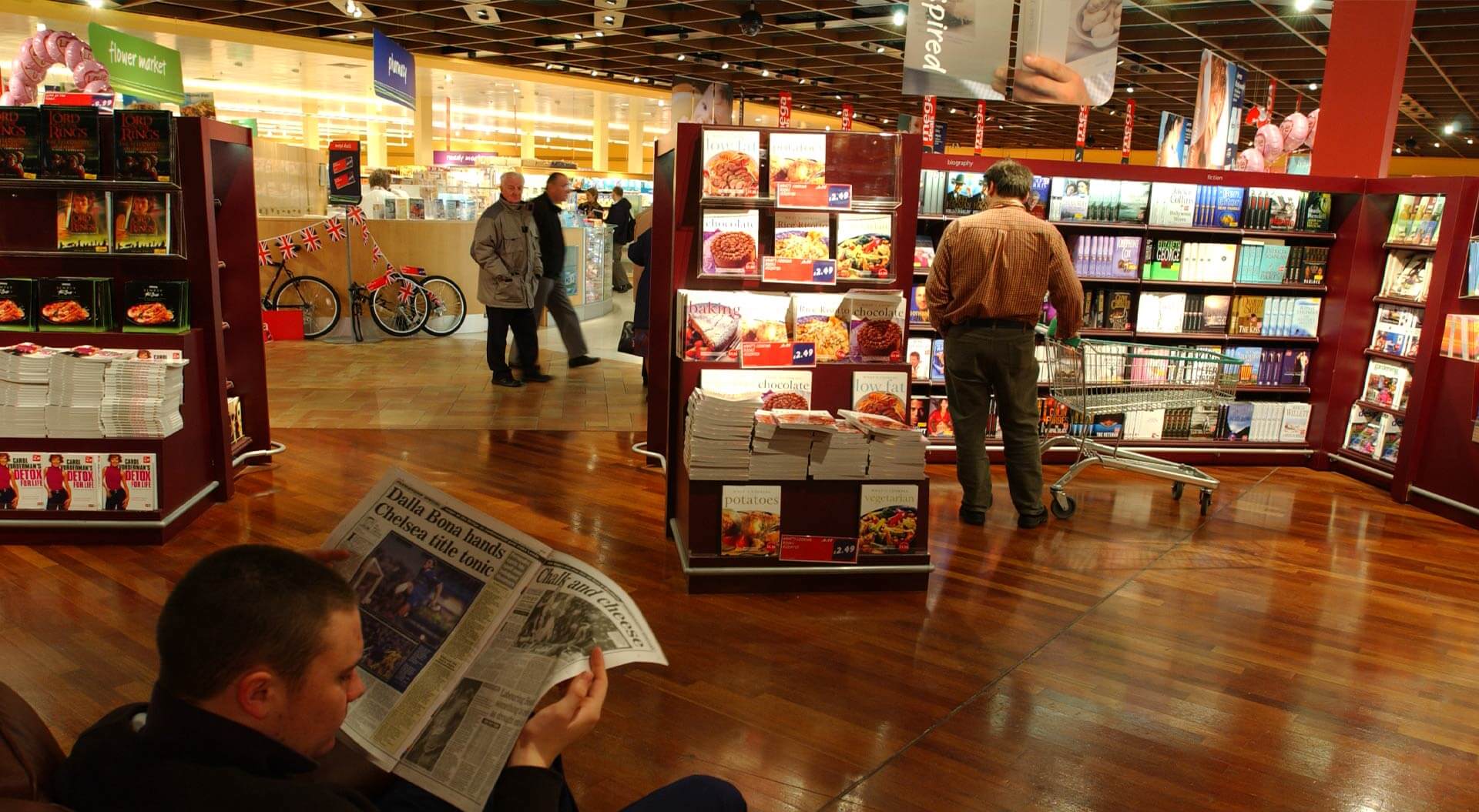 Interior design for Safeway Mega store hypermarket books department merchanding display and grapghic branding