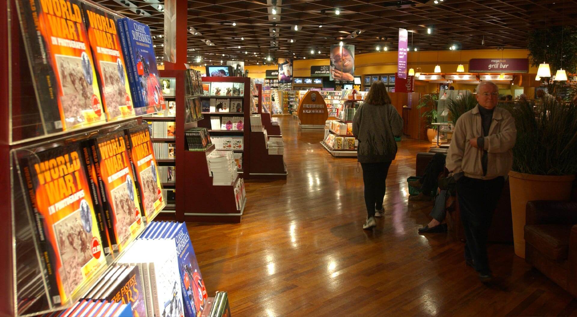 Safeway Mega store hypermarket books and entertainment department merchanding display and grapghic branding