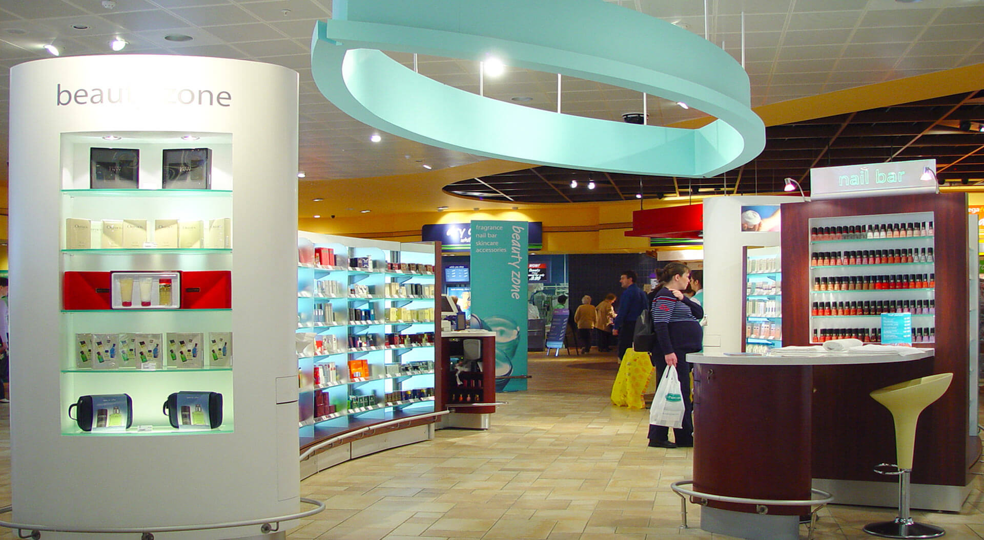 Safeway Mega store hypermarket health and beauty department merchanding display and grapghic branding