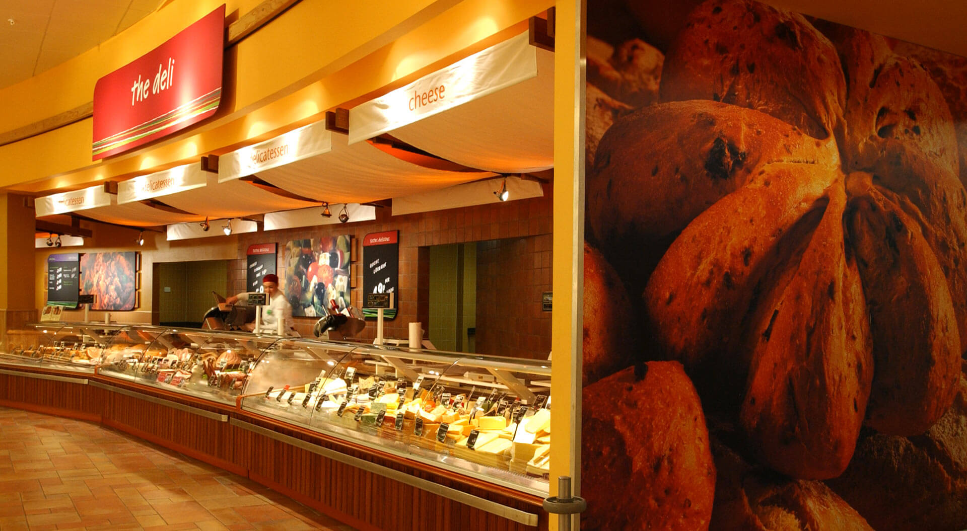 Safeway Mega store hypermarket deli with cheese, delicatessan and cold meats serve over counter