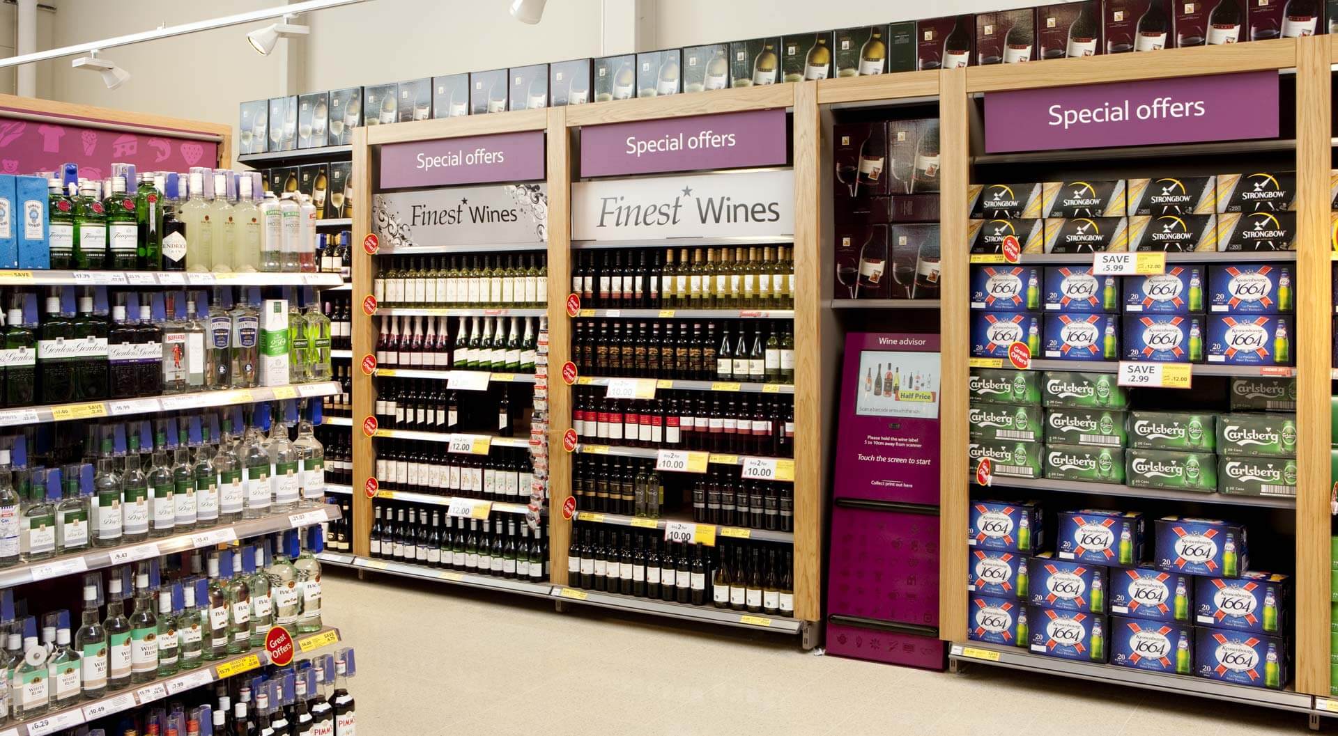 Retail branding, corporate identity, brand, hypermarket interior design planning, marketing POP in-store, grocery food supermarkets - Tesco