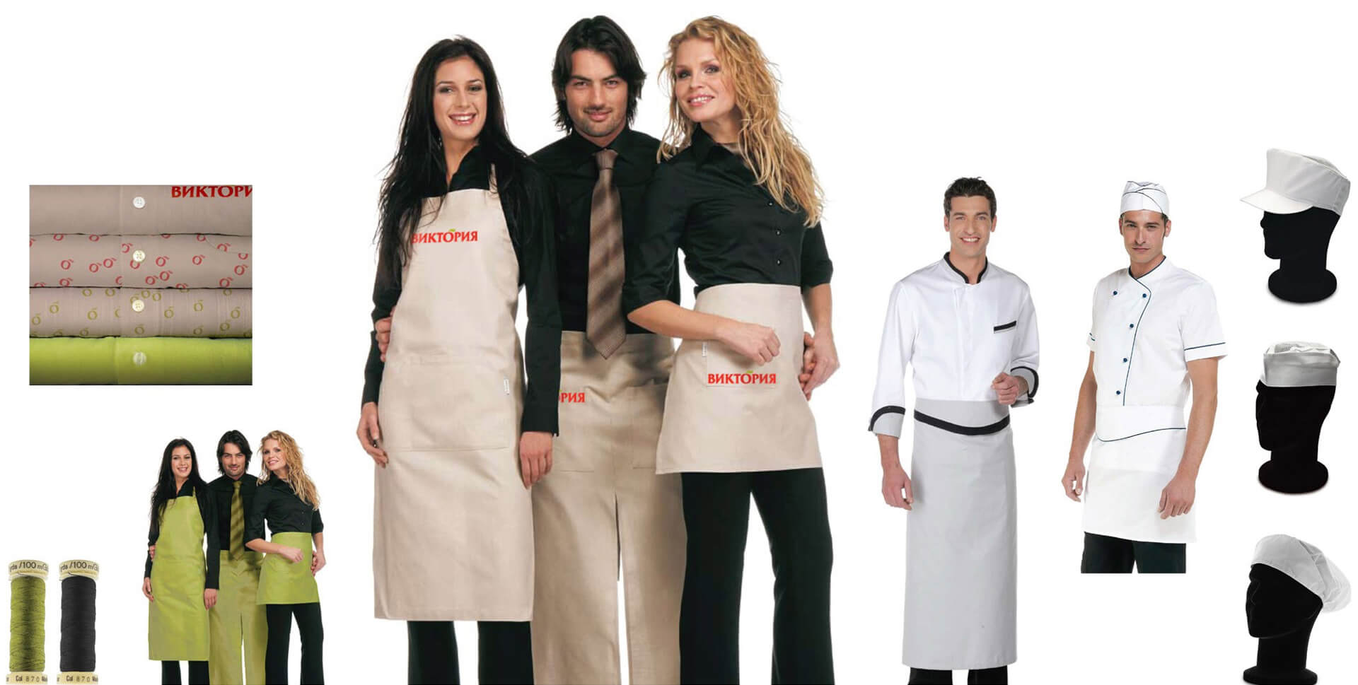 Victoria supermarket branding and staff uniforms