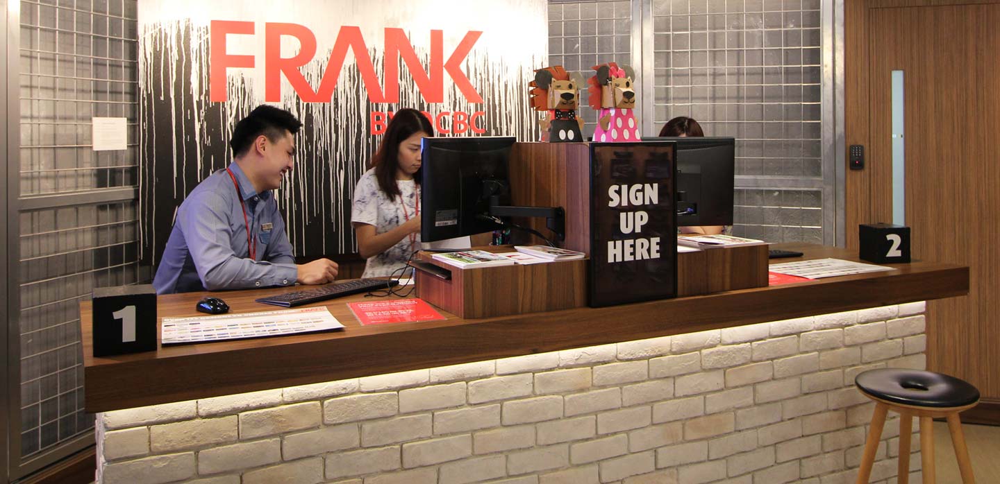 OCBC Frank bank instant current account opening desk, Singapore