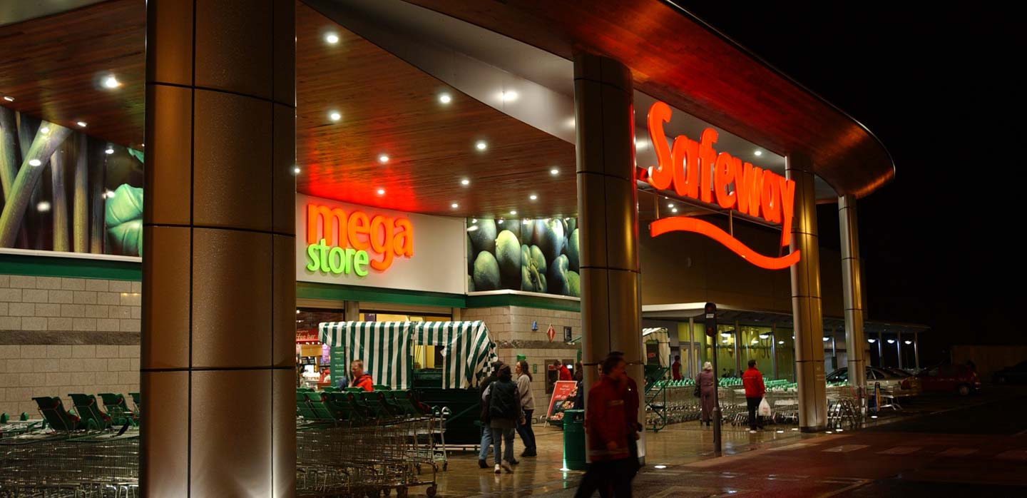 Safeway Hypermarket architectual entrance canopy